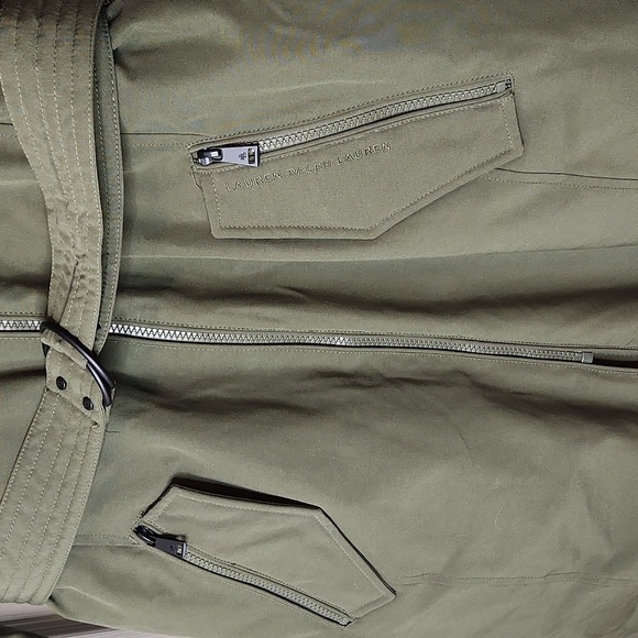 Lauren Ralph Lauren down puffer jacket army green midlength - Picture 3 of 12